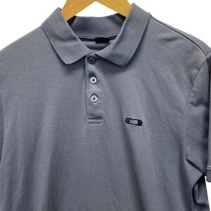 Oakley Polo Shirt Mens Large Gray Short Sleeve Ellipse Logo Cotton Blend Golf